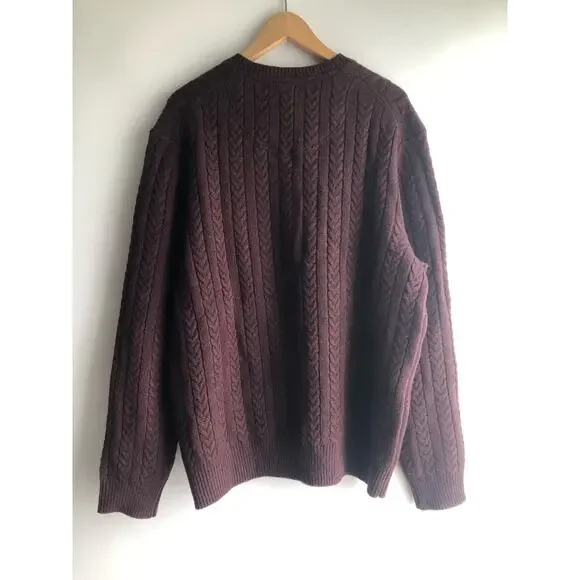Joseph Abbound Mens Wool Burgundy Sweater V Neck XL